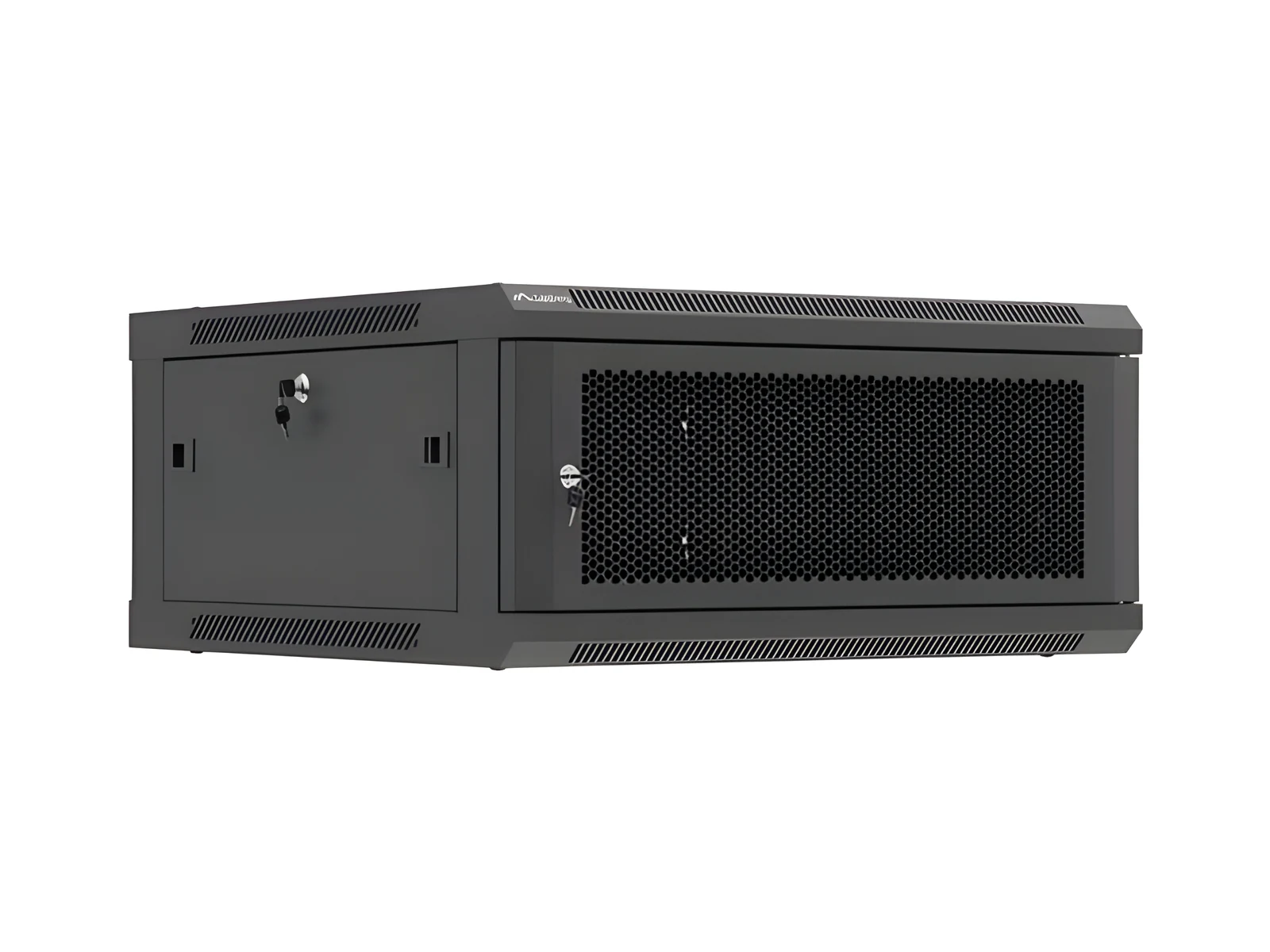 LANBERG SZAFA INSTALACYJNA RACK WISZĄCA 19" 4U 600X600 CZARNA DRZWI PERFOROWANE (FLAT PACK) — zdjęcie 1 z 8