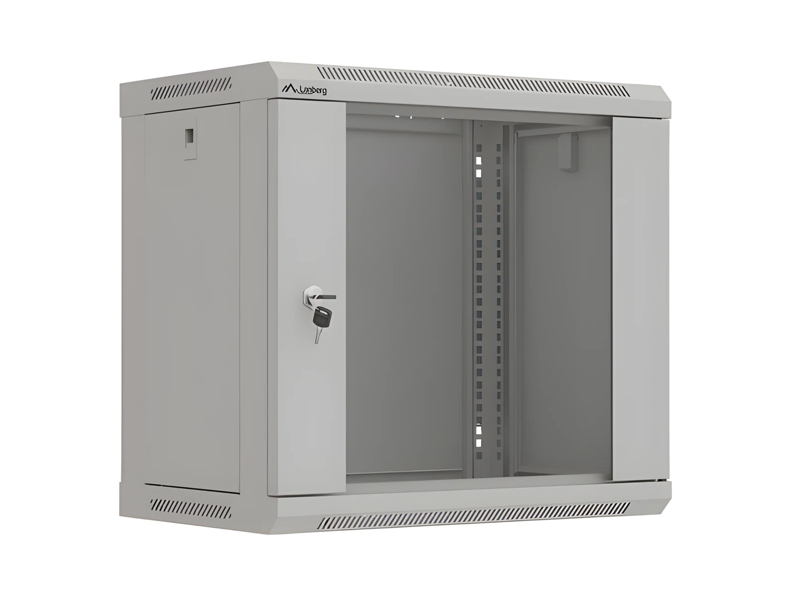 Szafa instalacyjna wisząca LANBERG 19" 9U 540x350 mm, szara, z przeszklonymi drzwiami (do samodzielnego montażu) — zdjęcie 1 z 8