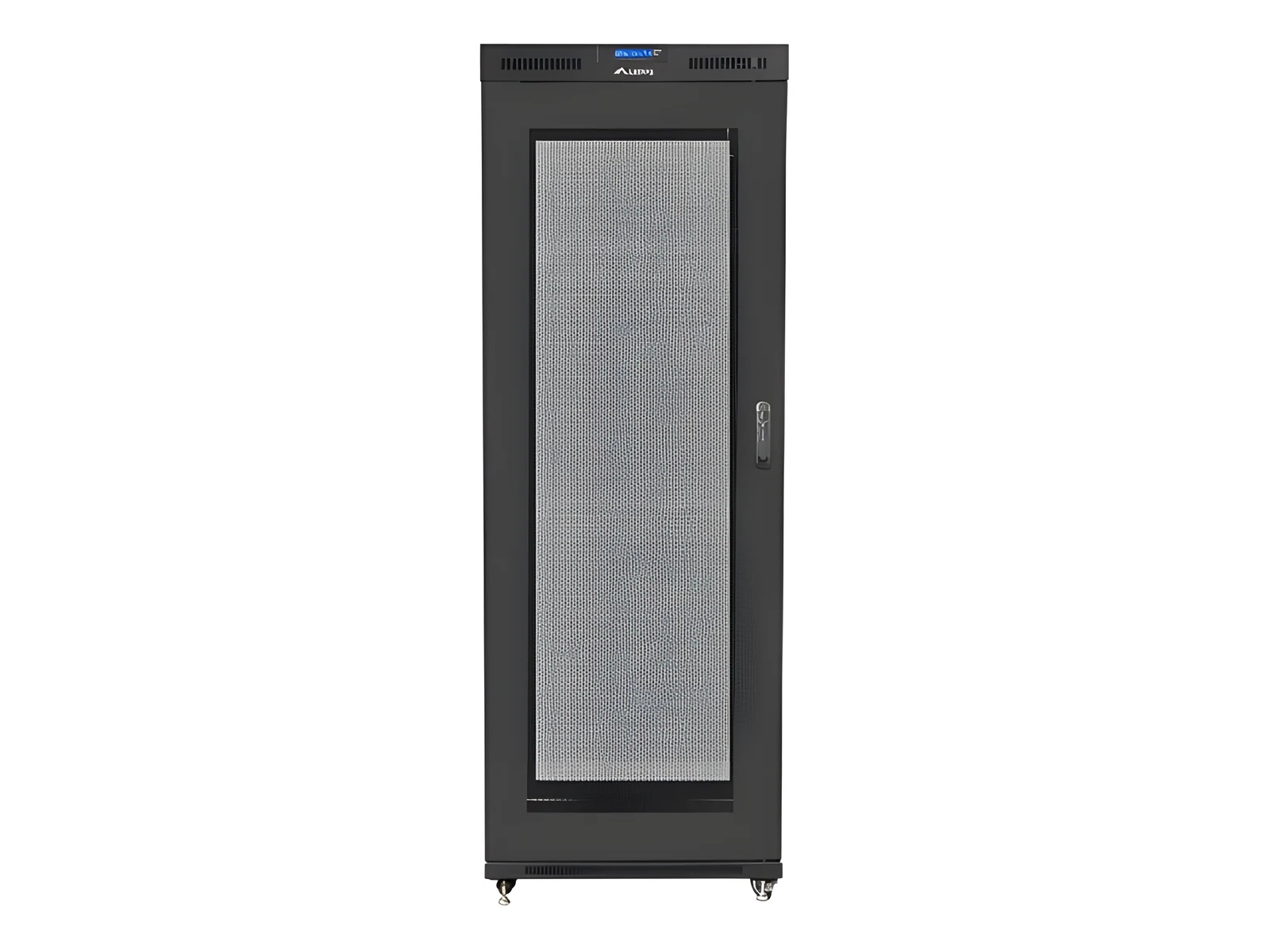 Szafa stojąca Rack 19" Lanberg FF01-8042-23BL, 42U, 800x1000 mm, czarna, z perforowanymi drzwiami i wyświetlaczem LCD — zdjęcie 1 z 5