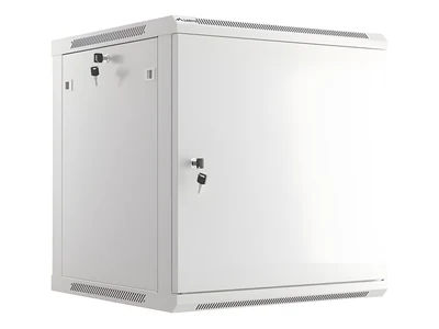 Szafa wisząca Rack 19" 12U 600x600 mm, metalowe drzwi, szara (do samodzielnego montażu) - LANBERG WF01-6612-00S
