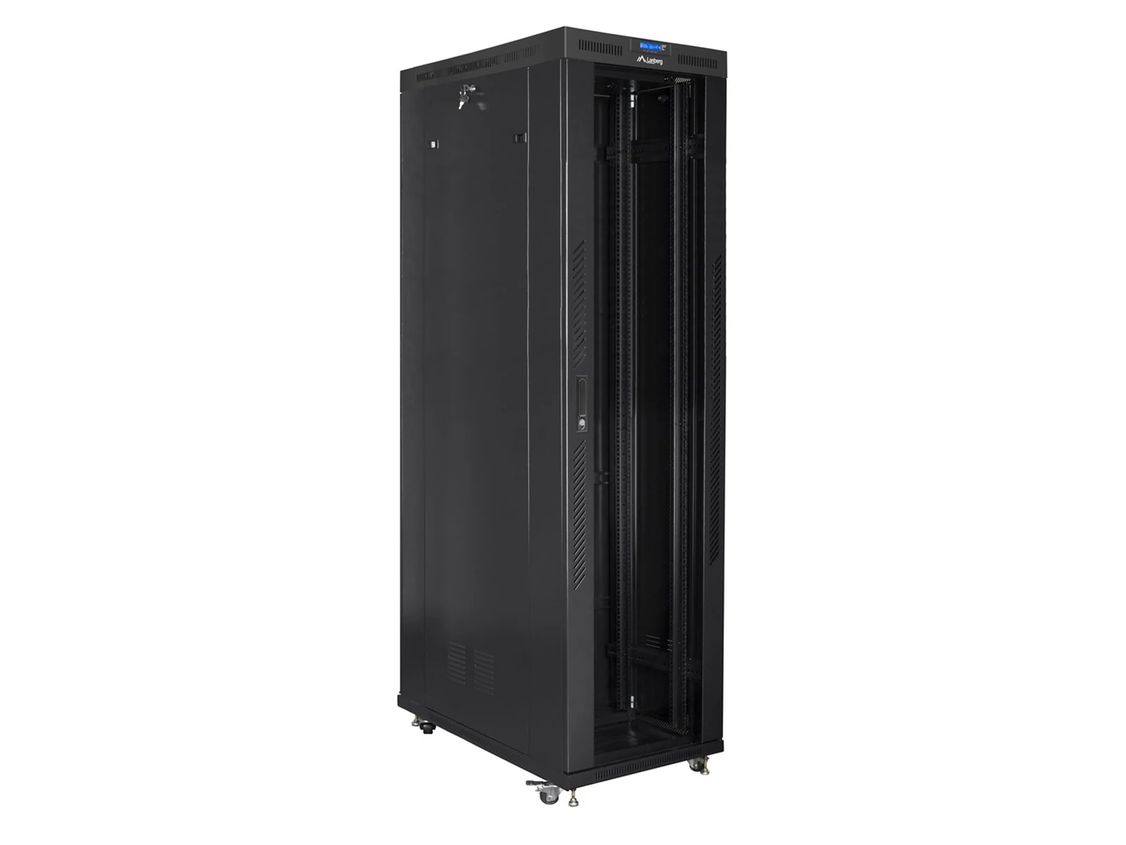 Szafa stojąca RACK 19" LANBERG FF01-8247-12BL 47U 800x1200 mm, drzwi szklane, czarna — zdjęcie 1 z 5