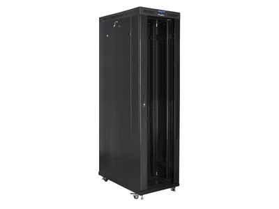 Szafa stojąca RACK 19" LANBERG FF01-8247-12BL 47U 800x1200 mm, drzwi szklane, czarna