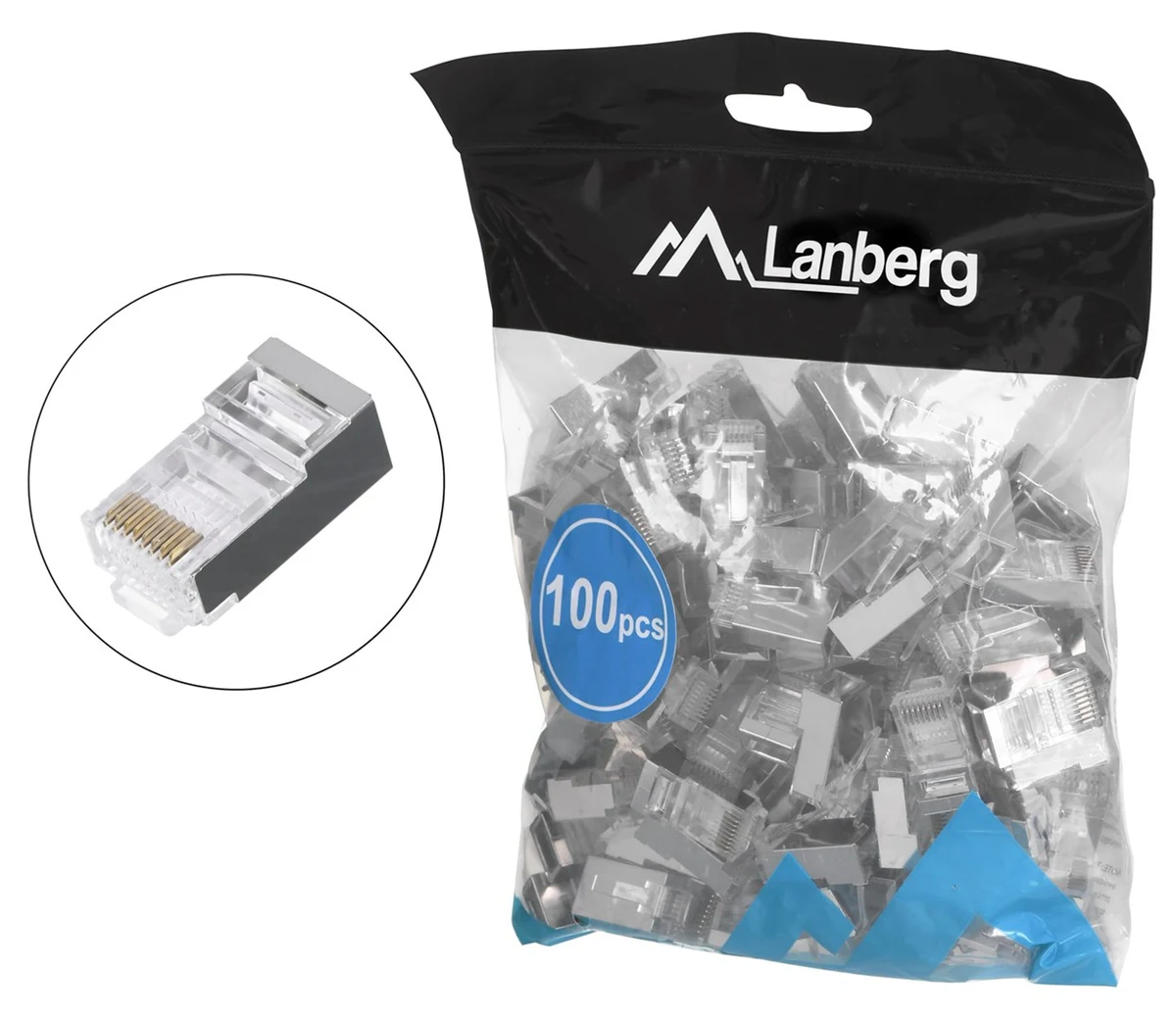 LANBERG WTYK SIECIOWY PRZELOTOWY RJ45 KAT.5E FTP 100 SZT.