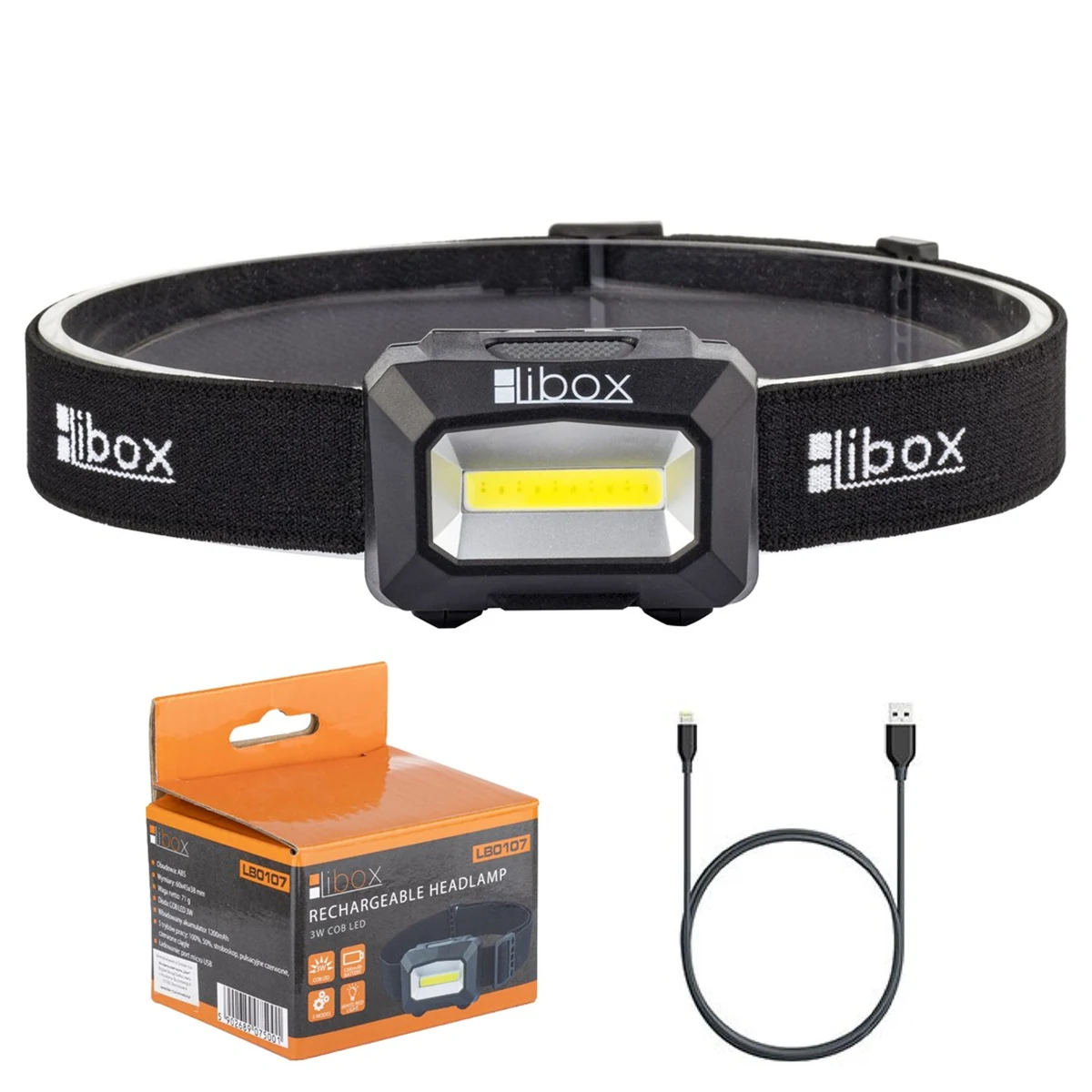 Latarka czołowa Libox LB0107 Biały zimny