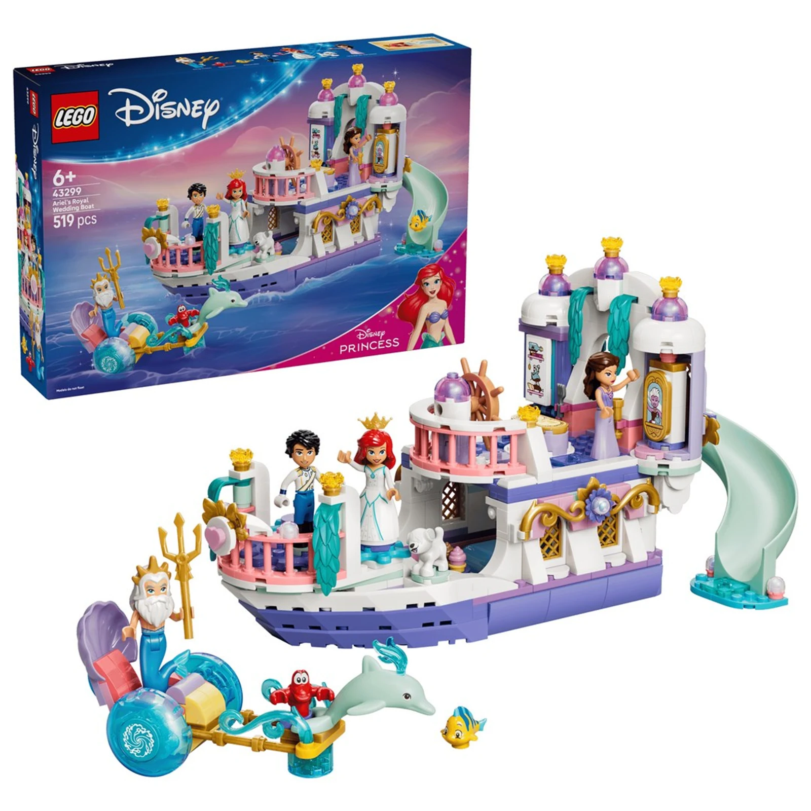 LEGO Disney 43299 - Królewska Łódź Weselna Arielki — zdjęcie 1 z 8