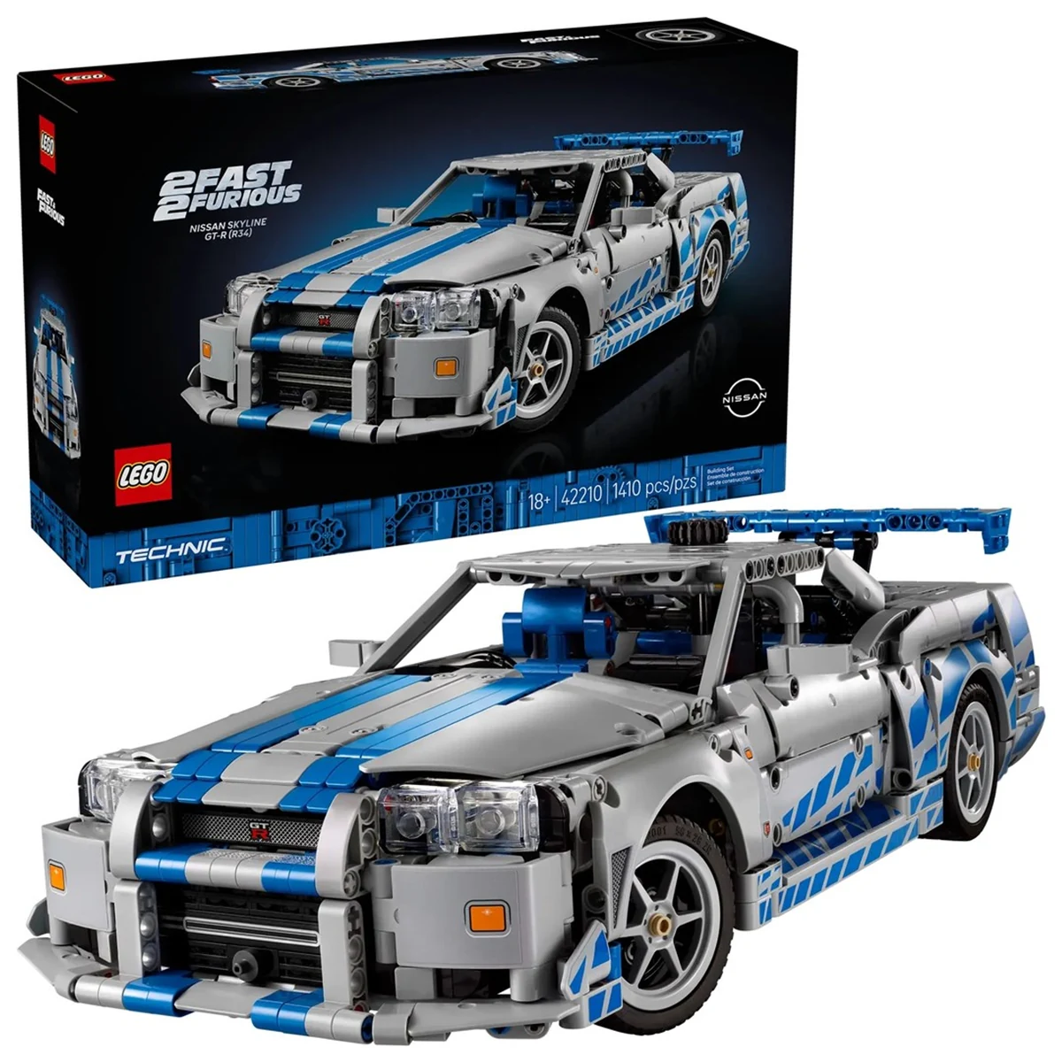 LEGO Technic 42210 Samochód Nissan Skyline GT-R (R34) z filmu Szybcy i wściekli