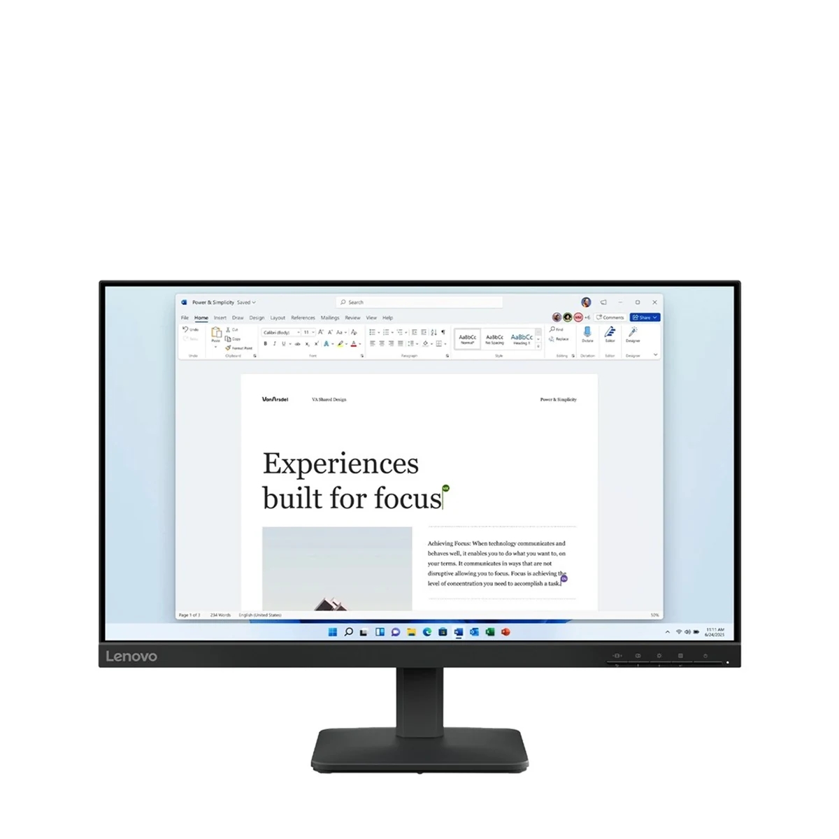 Lenovo L24-4e 23.8" FHD IPS 100Hz Raven Black