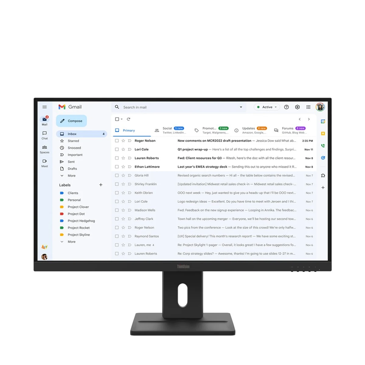 Monitor Lenovo ThinkVision E27-40 27" FHD 100 Hz 300 nits, HDMI, DP, VGA, czarny