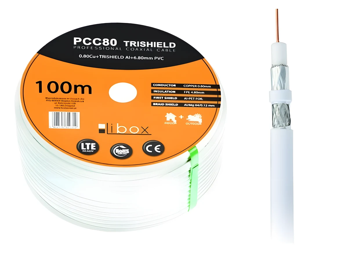 Kabel koncentryczny LIBOX PCC80 0,8 mm, 100 m