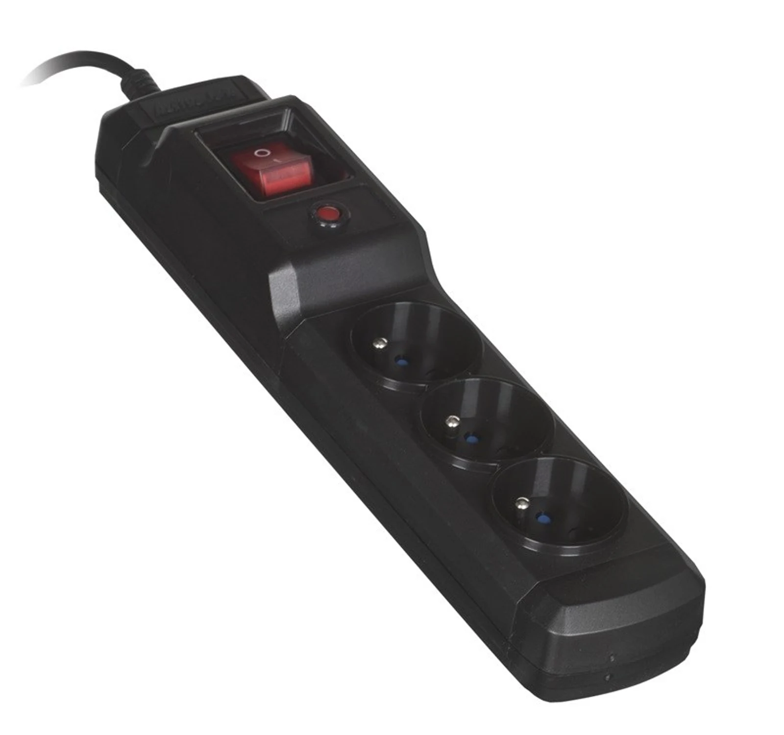 Listwa przeciwprzepięciowa Activejet 3 gniazda, 10A, 1,5m, czarna — zdjęcie 1 z 4