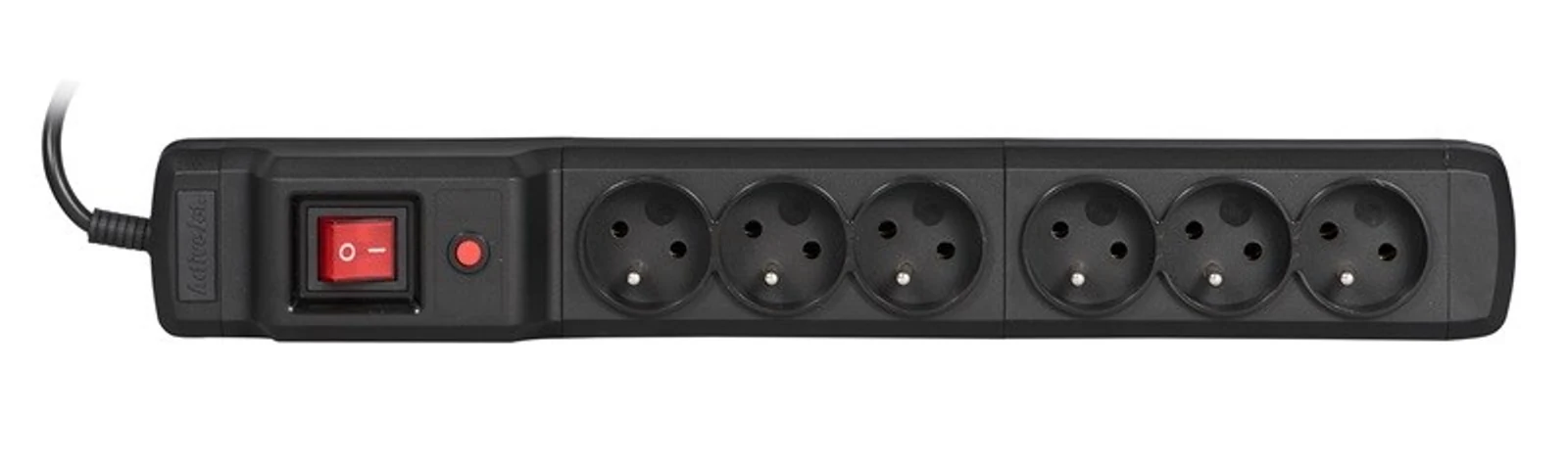 Listwa przeciwprzepięciowa Activejet COMBO 6gn/1,5m/cz (10A; 2300W) 1,5m; kolor czarny (OUTLET) — zdjęcie 1 z 3