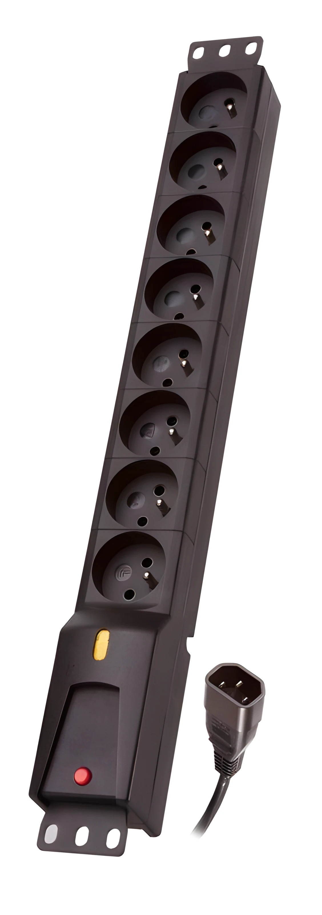 Listwa zasilająca Lestar LZRM 810 BW G-A K.: 8 x UTE, 10 A, 1,5m, czarna