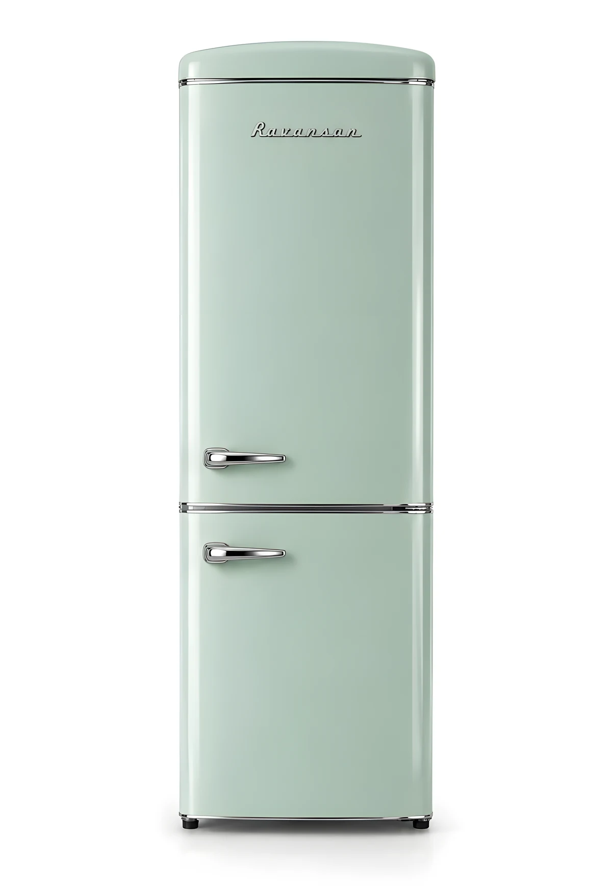 Lodówka Retro Ravanson LKK-315RM 597mm x 707mm x 1943 mm | 315l | Total No Frost | klasa E | miętowy