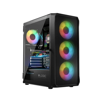 Obudowa komputerowa Logic Portos ARGB Midi Tower USB 3.0 Czarna