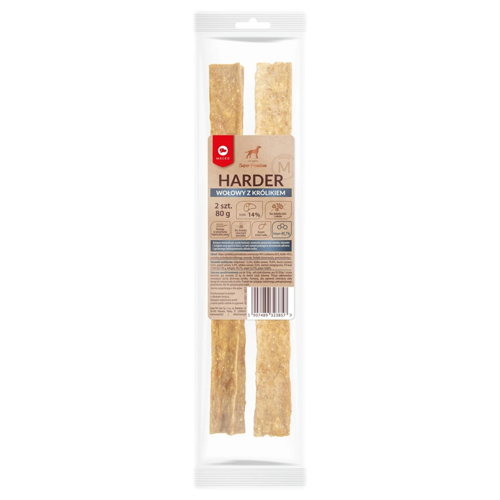 MACED Harder wołowy z królikiem M - gryzak 100 g