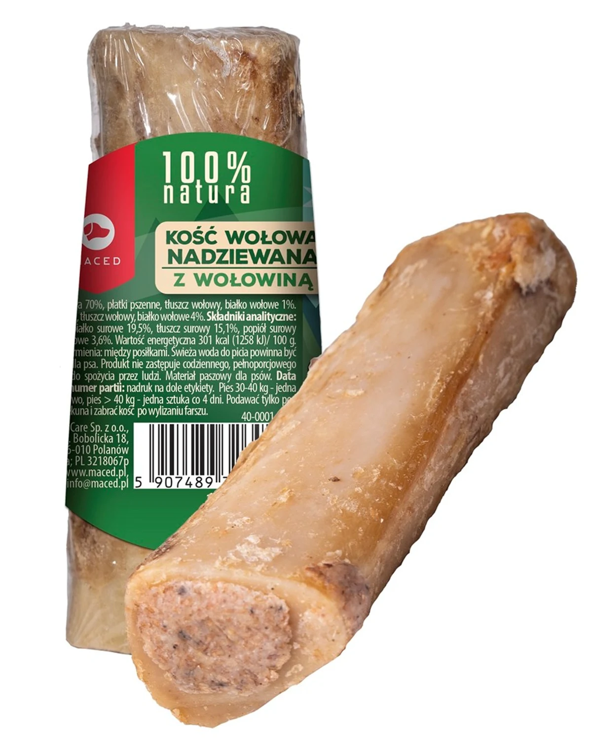 MACED Kość Nadziewana z Wołowiną 150g dla psa