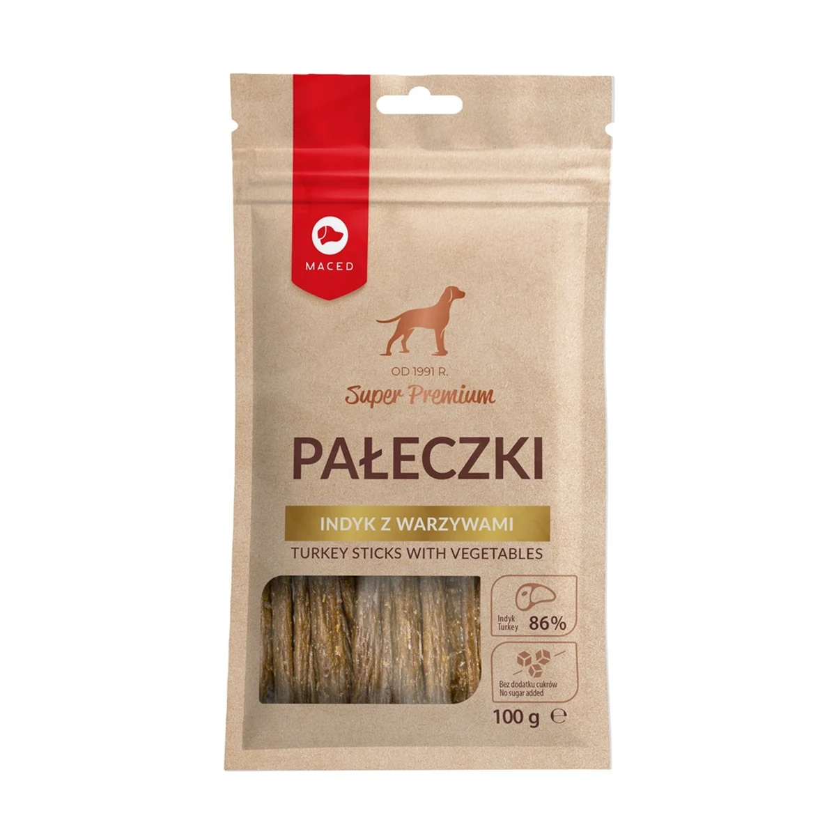 MACED Pałeczki indyk z warzywami 100 g