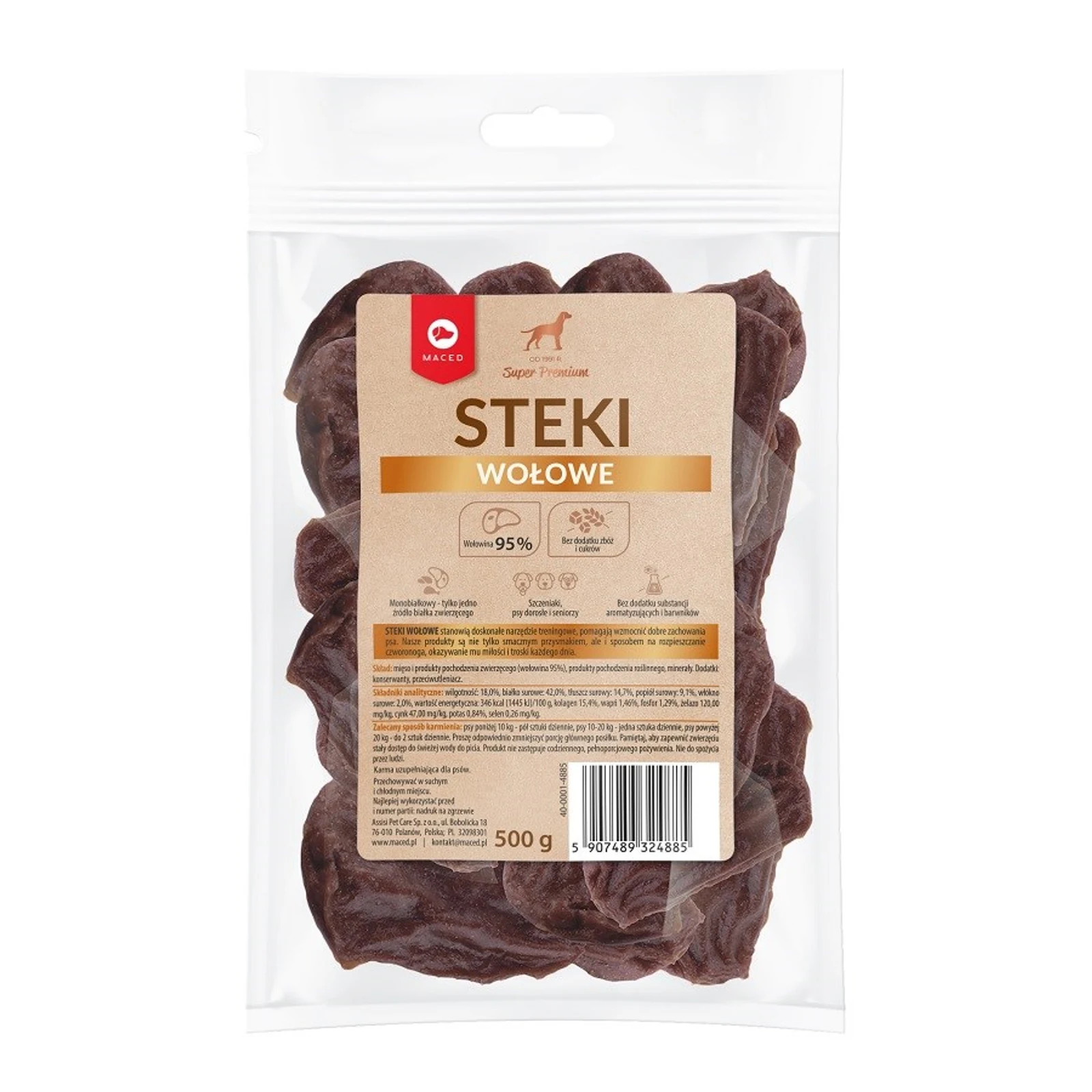MACED Steki wołowe - 500 g dla psa