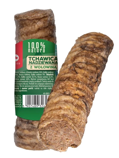 Przysmak dla psa - Tchawica mała nadziewana wołowiną 120g MACED