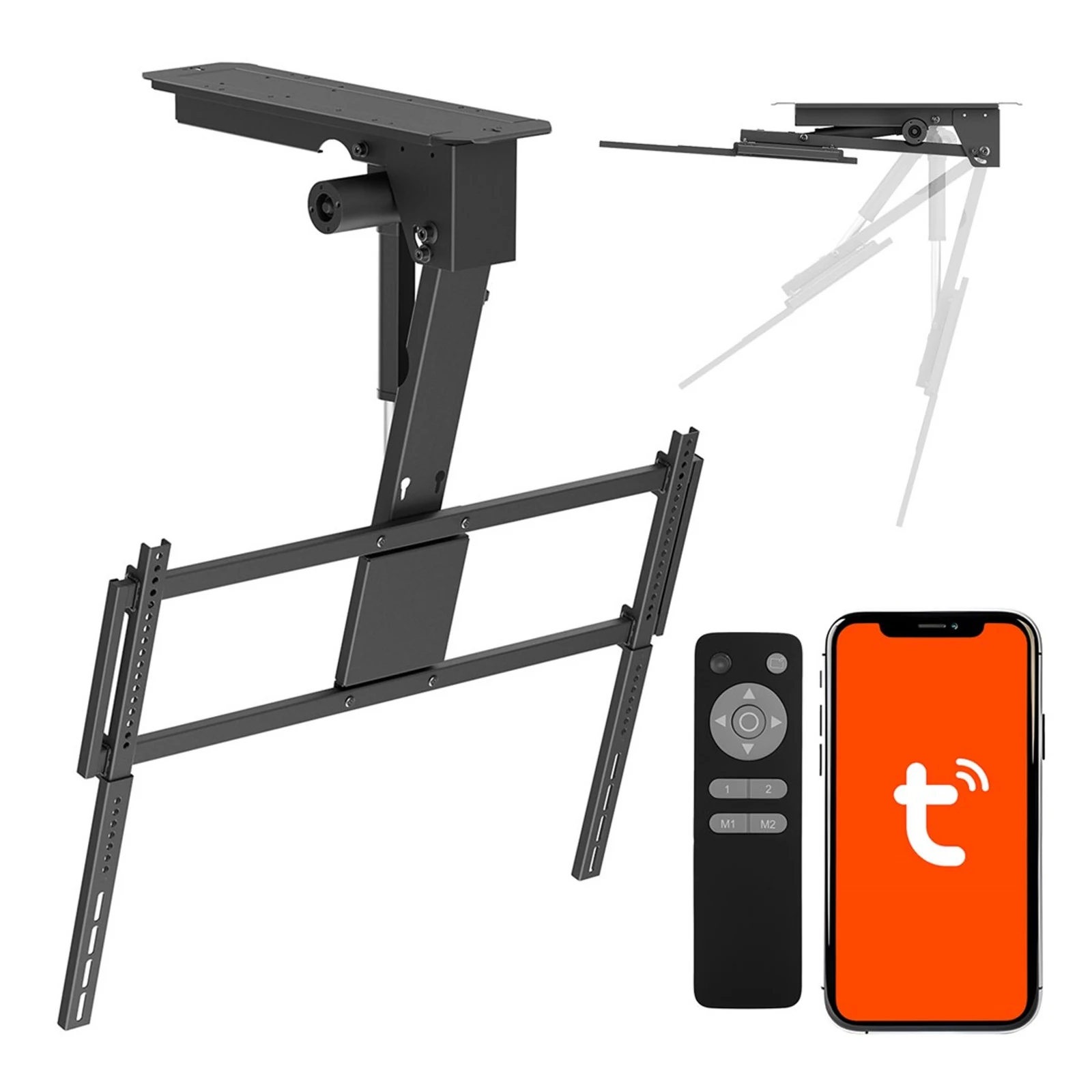 Uchwyt sufitowy elektryczny Maclean MC-176 T, obsługa Tuya, VESA 800x400, dla TV 43-86", max 55 kg — zdjęcie 1 z 8