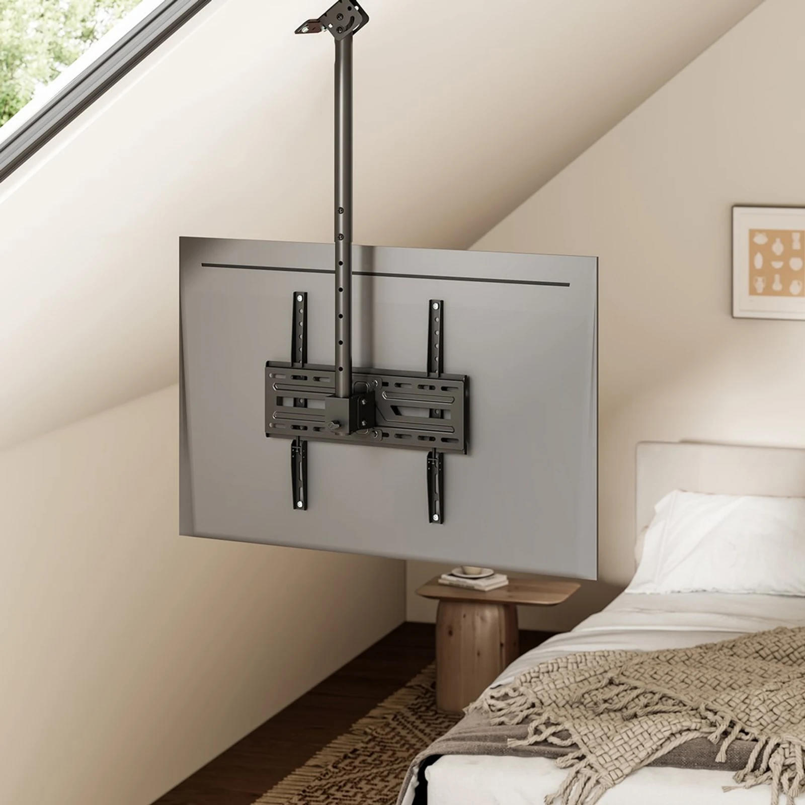 MACLEAN UCHWYT / WIESZAK SUFITOWY DLA TV, MAX. OBCIĄŻENIE 50KG, 37-86", MAX VESA 600X400 MC-173 — zdjęcie 1 z 8