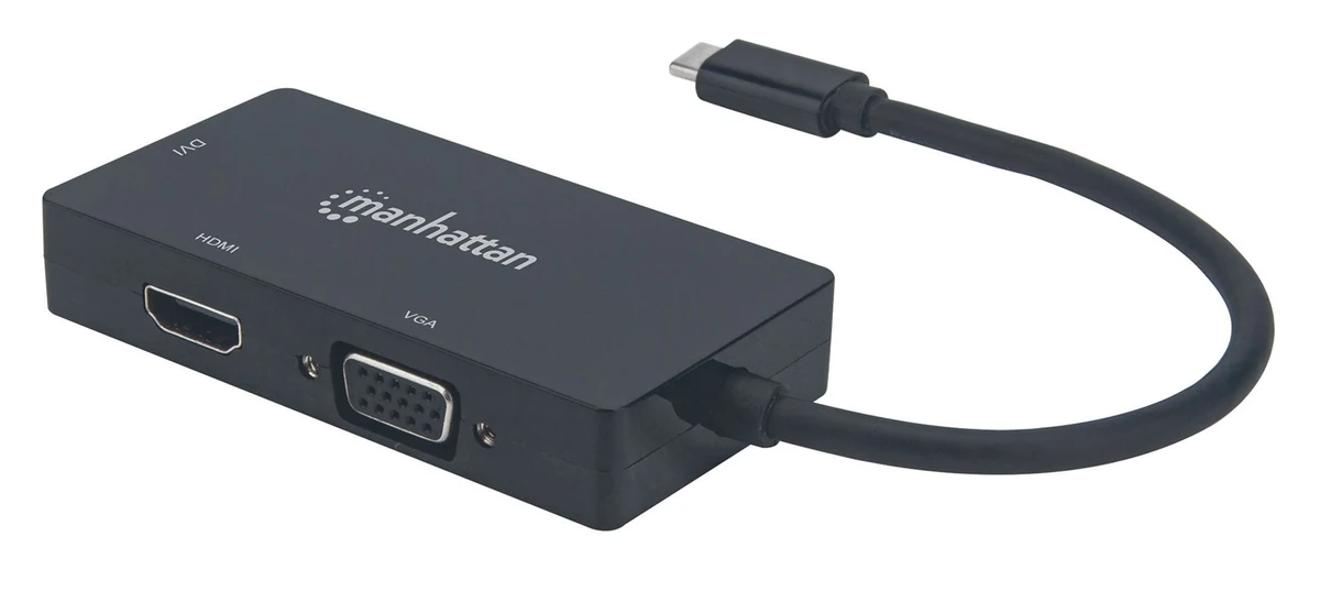 Adapter Manhattan USB-C 3.1 na HDMI/DVI/VGA (wieloportowy)