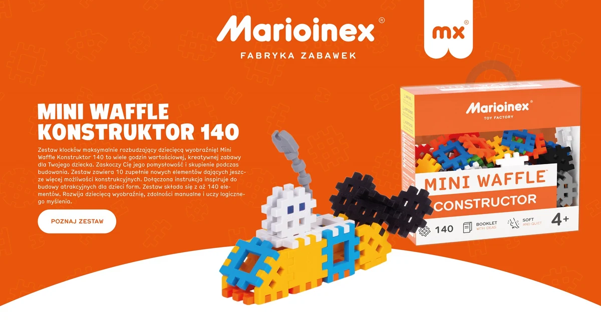 MARIOINEX Klocki Mini Waffle, 140 elementów