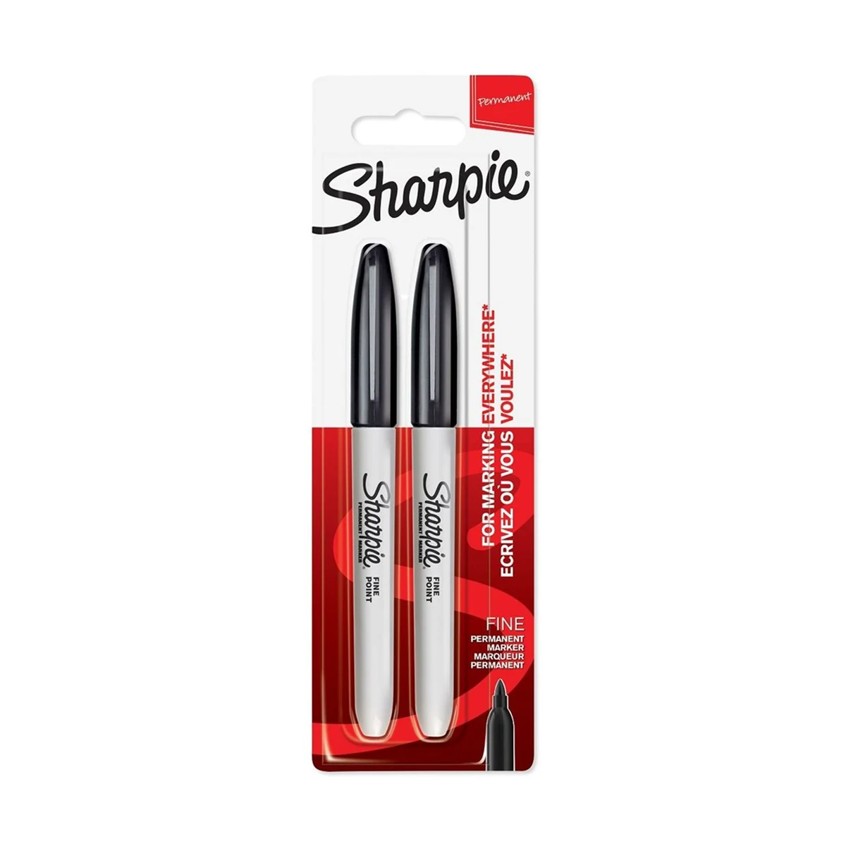 Marker permanentny Sharpie Fine - blister 2szt. (czarny)