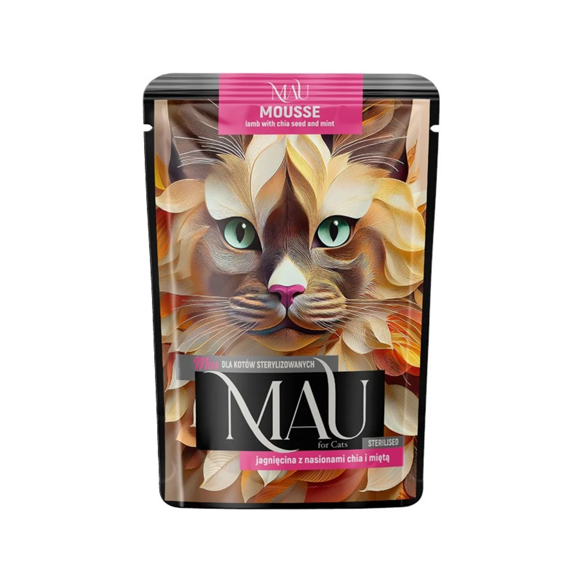 Mau Mus jagnięcina z nasionami chia i miętą dla kota sterylizowanego 85g