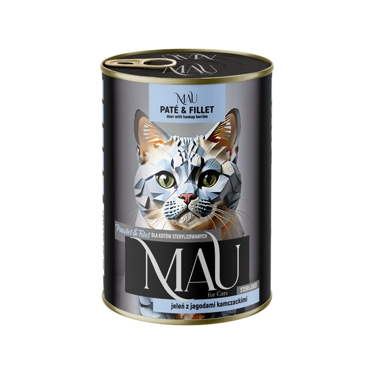 Mau P&F jeleń z jagodami kamczackimi - kar.dla kota steryliz. 400g