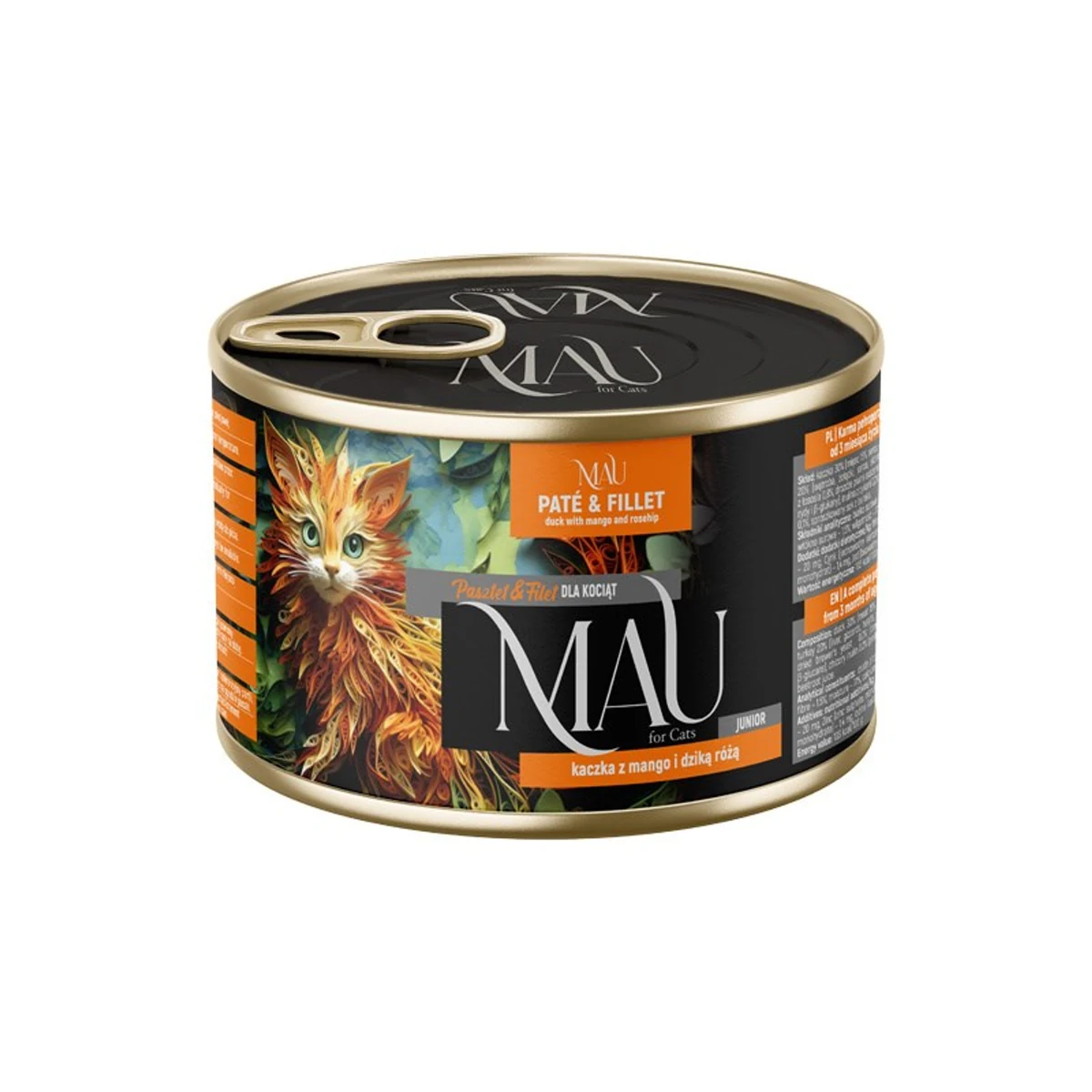 MAU P&F kaczka z mango i dziką różą - kar.dla kociąt 185g
