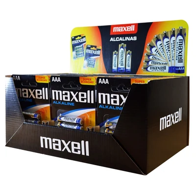 MAXELL ALKALINE LR03 AAA 4PK DISPLAY 30 blistry