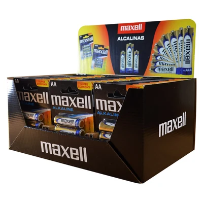 MAXELL ALKALINE LR6 AA 4PK DISPLAY 30 blistry