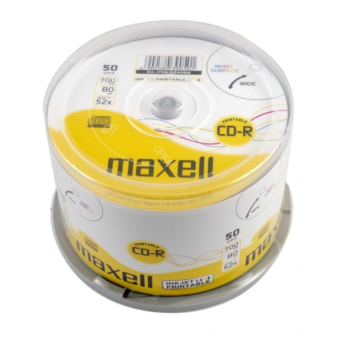 MAXELL CD-R 700MB, 50 szt. w opakowaniu cake, 52X