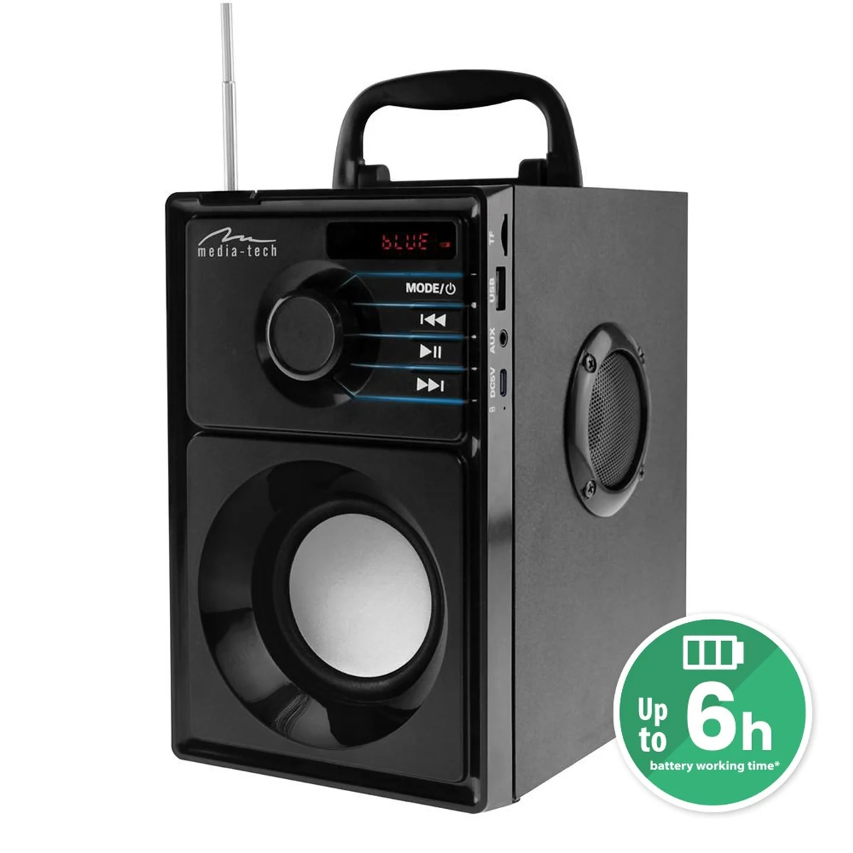 MEDIA-TECH GŁOŚNIK BEZPRZEWODOWY BOOMBOX SILVER 15W