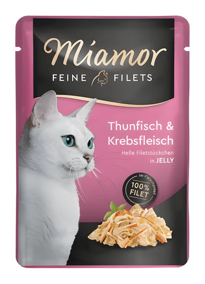 Mokra karma dla kota Miamor Feine Filets - tuńczyk z krabami 100g