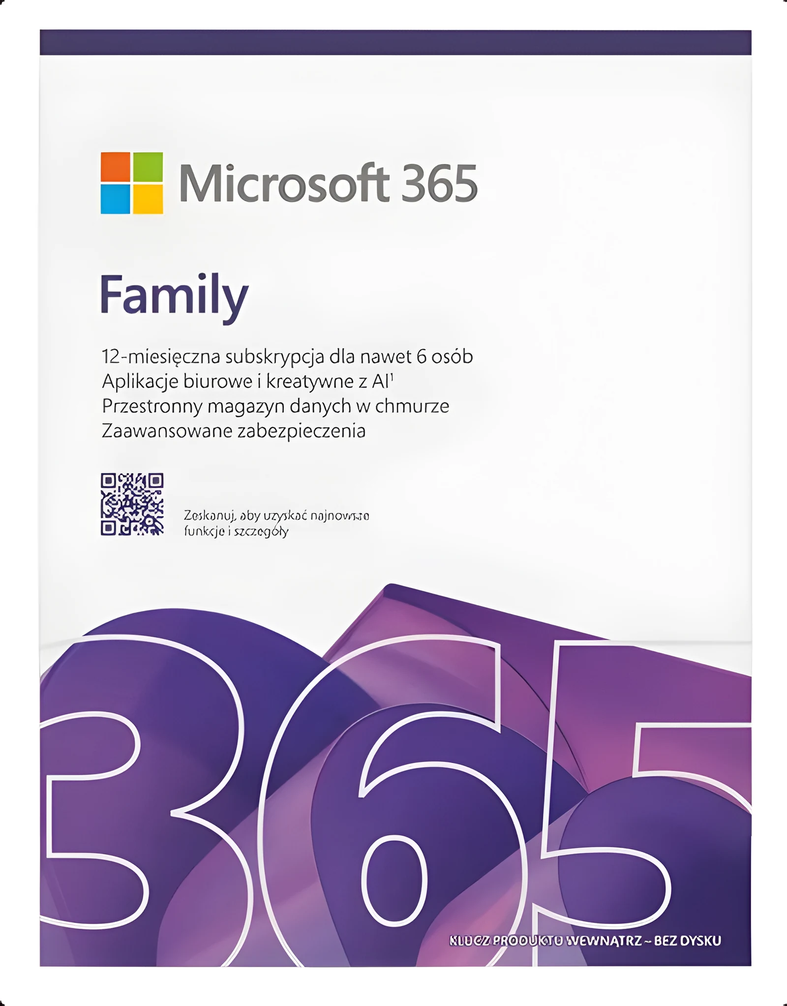 Microsoft 365 Family - Polski, Windows i Mac Czysta nazwa: Microsoft 365 Family (Polski, Windows i Mac) — zdjęcie 1 z 3