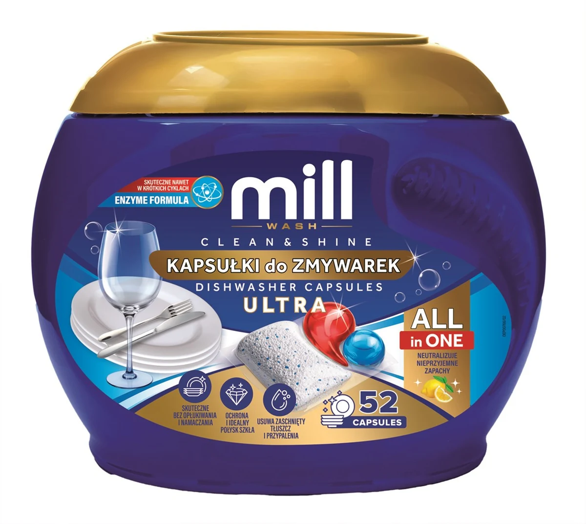 MILL Kapsułki do zmywarek CLEAN&SHINE Ultra 52 szt. 3K.S