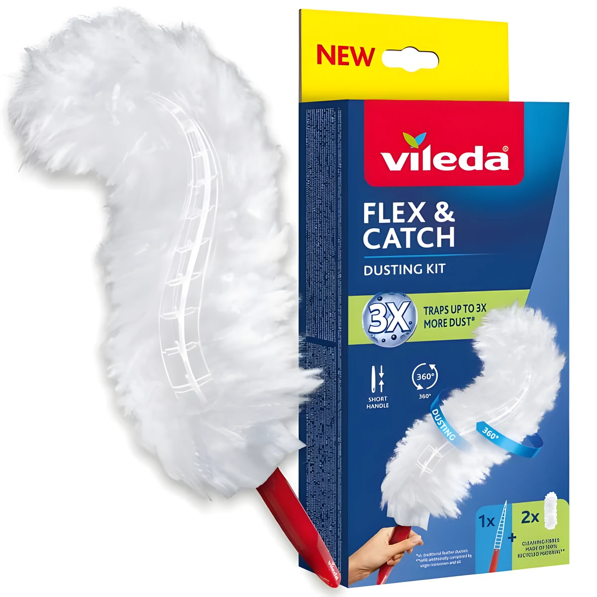 Miotełka Vileda Flex&Catch, uchwyt krótki, 2 wkładami