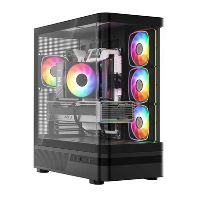 Obudowa komputerowa MODECOM Volcano AQ 100 ARGB Midi Tower Czarna