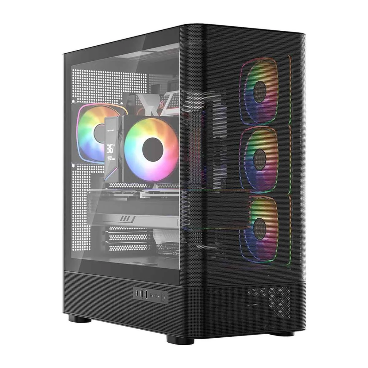 MODECOM OBUDOWA VOLCANO AQ 300 ARGB MIDI CZARNA