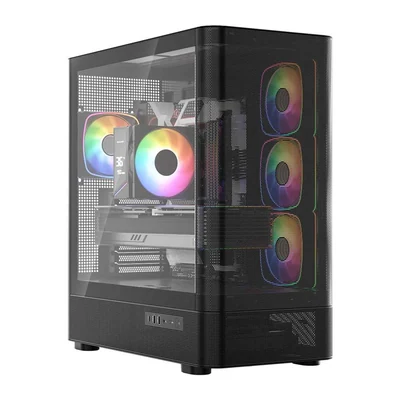 Obudowa komputerowa MODECOM Volcano AQ 300 ARGB Midi Tower Czarna