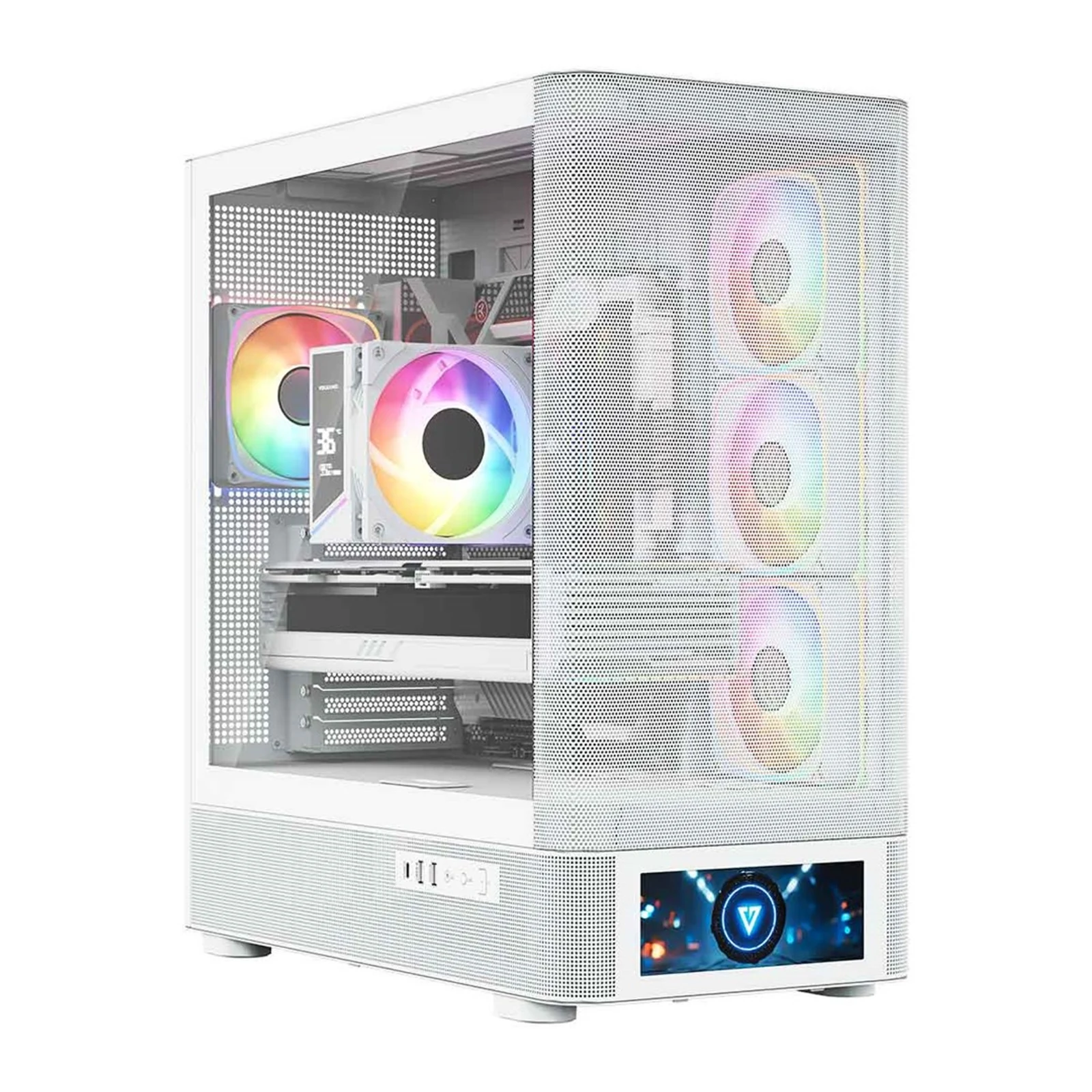 Obudowa komputerowa MODECOM VOLCANO AQ 500 ARGB Midi Tower Biała — zdjęcie 1 z 8