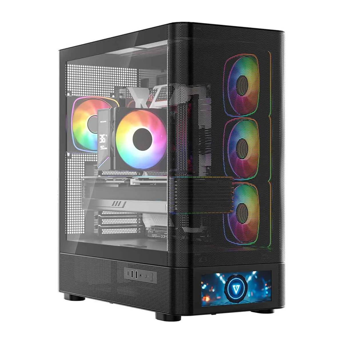 Obudowa komputerowa MODECOM Volcano AQ 500 ARGB Midi Tower Czarna