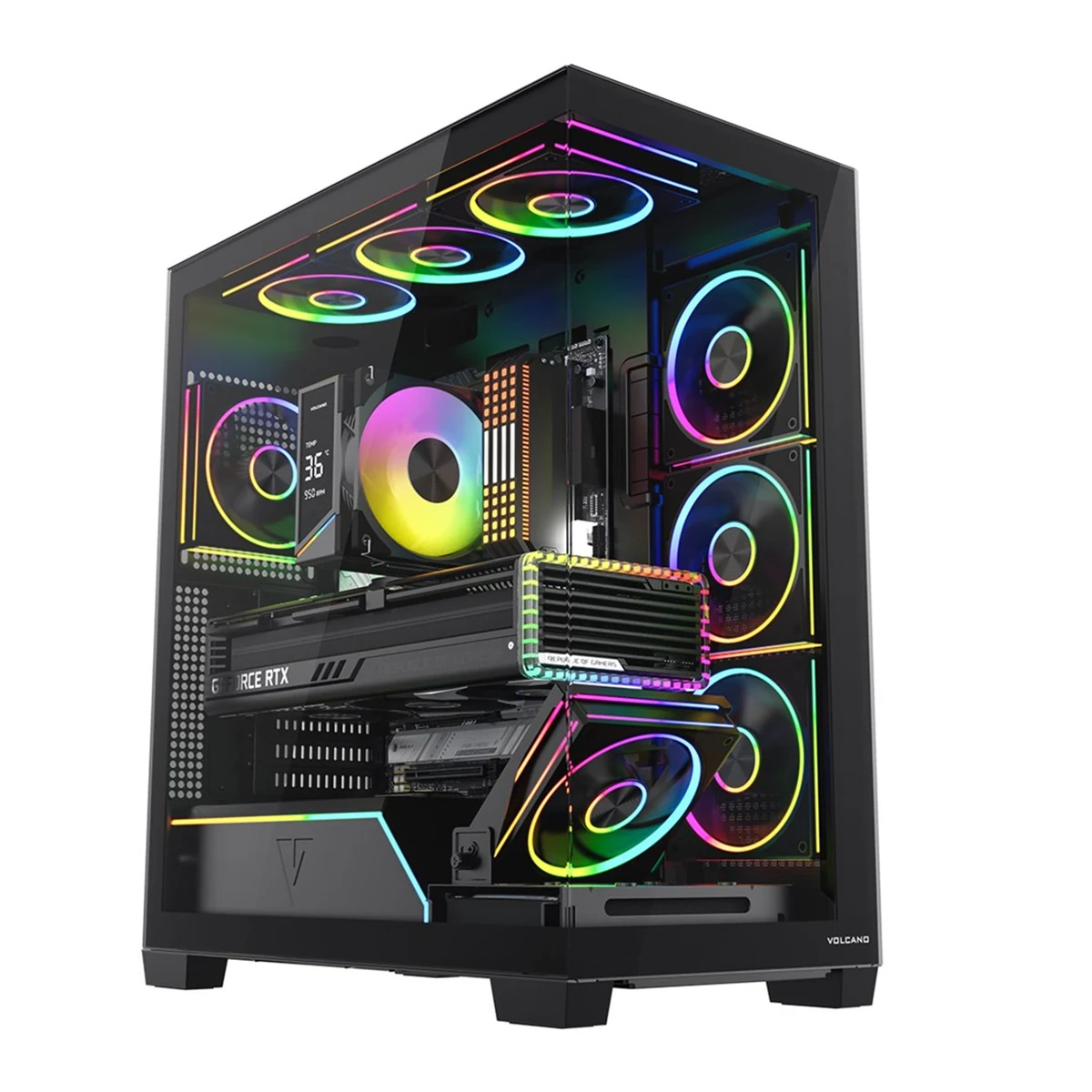 Obudowa komputerowa MODECOM Volcano Stellar Plus ARGB Midi Tower 8F Black