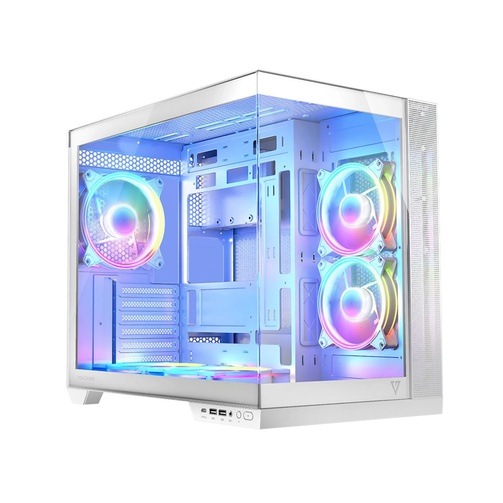 Obudowa komputerowa MODECOM VOLCNO PANORAMA APEX ARGB 5F Midi Tower Biała — zdjęcie 1 z 8