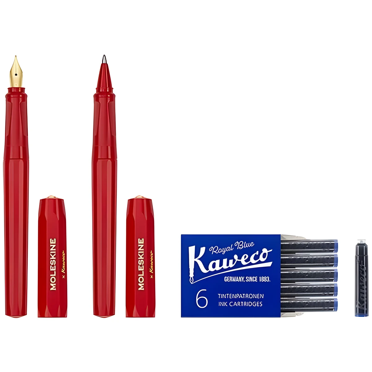 Moleskine x Kaweco: Zestaw Pióro wieczne M, długopis, czerwony