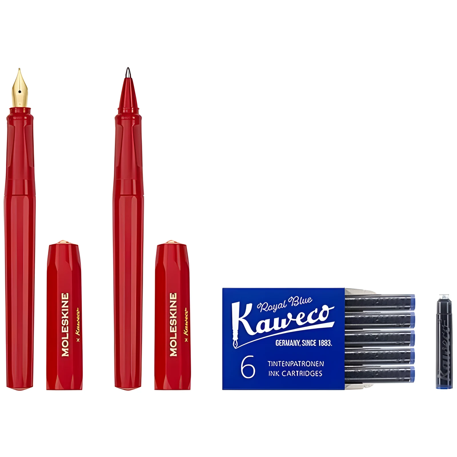 Moleskine x Kaweco: Zestaw Pióro wieczne M, długopis, czerwony — zdjęcie 1 z 4