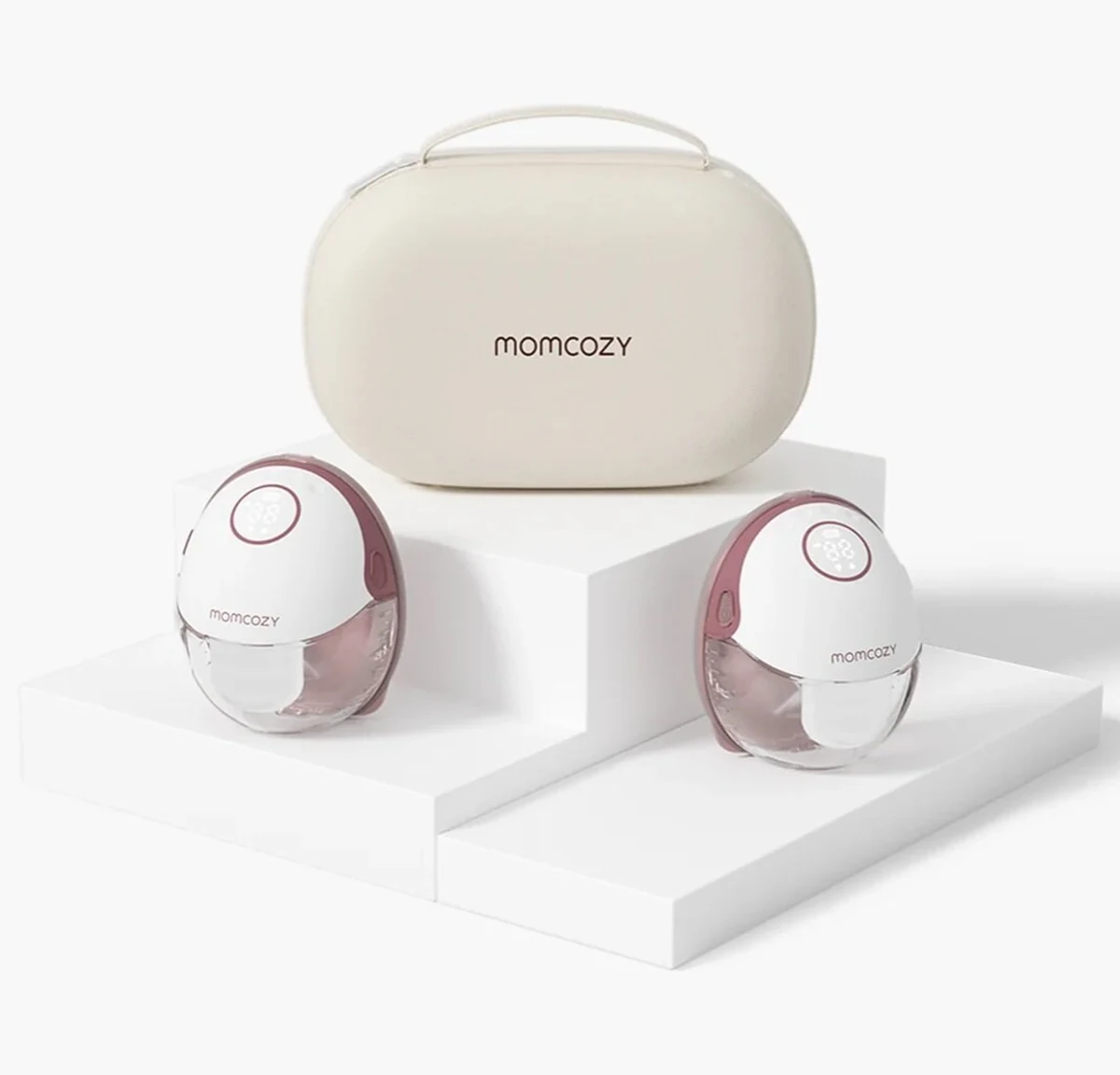 Laktator MOMCOZY M6 – bezprzewodowy, podwójny, czerwony, 180 ml