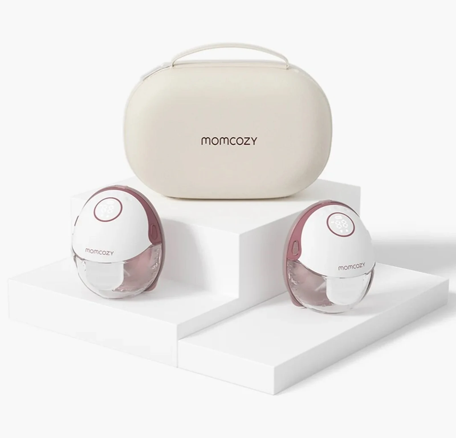 Laktator MOMCOZY M6 – bezprzewodowy, podwójny, czerwony, 180 ml